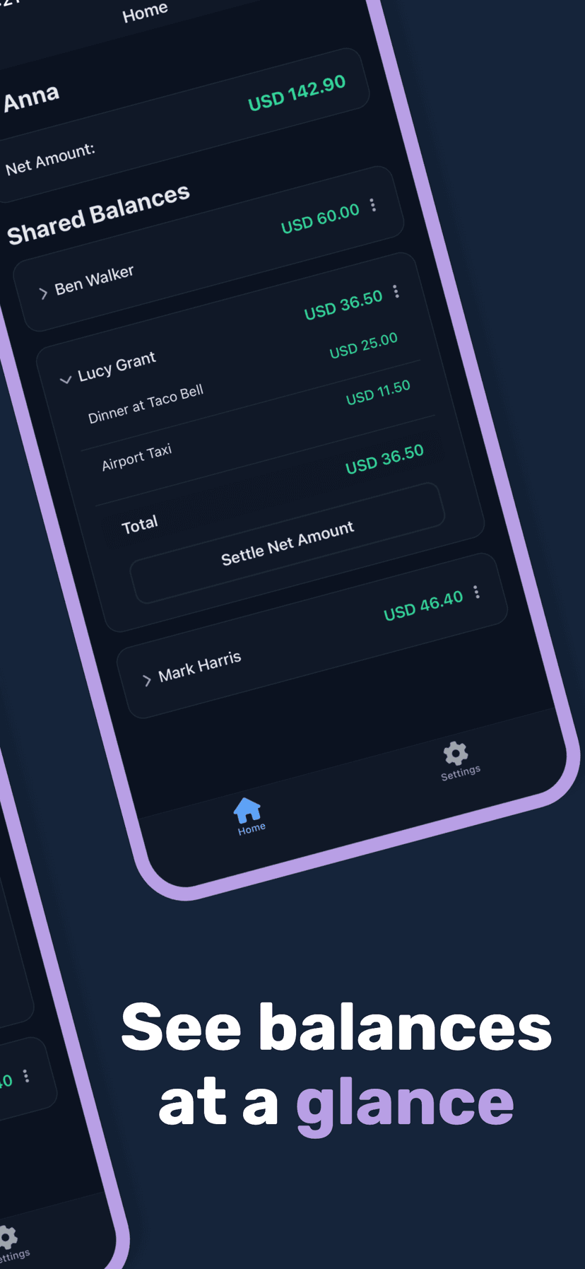 See balances at a glance